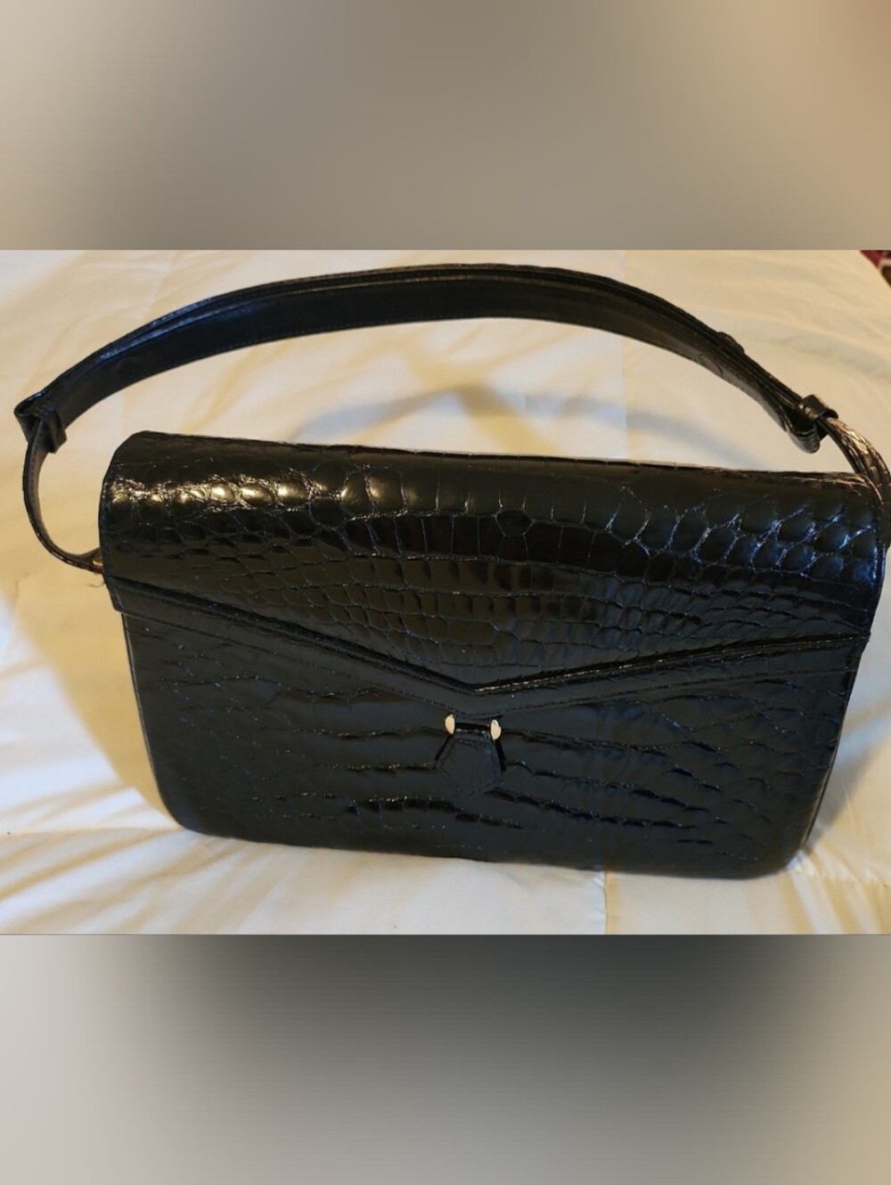 Genuine Crocodile Black Shoulder Bag